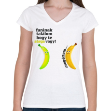 PRINTFASHION furának találom... - Női V-nyakú póló - Fehér