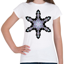 PRINTFASHION Furcsa hópehely fekete háttérrel - Női póló - Fehér női póló