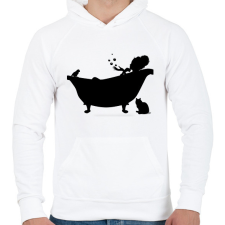 PRINTFASHION Fürdőkád - Férfi kapucnis pulóver - Fehér férfi pulóver, kardigán