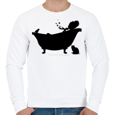 PRINTFASHION Fürdőkád - Férfi pulóver - Fehér