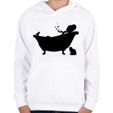 PRINTFASHION Fürdőkád - Gyerek kapucnis pulóver - Fehér gyerek pulóver, kardigán