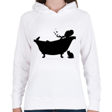 PRINTFASHION Fürdőkád - Női kapucnis pulóver - Fehér