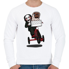 PRINTFASHION Fűrész & ET - Férfi pulóver - Fehér