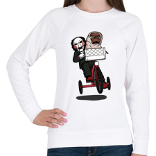 PRINTFASHION Fűrész & ET - Női pulóver - Fehér női pulóver, kardigán