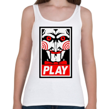 PRINTFASHION Fűrész play - Női atléta - Fehér női trikó