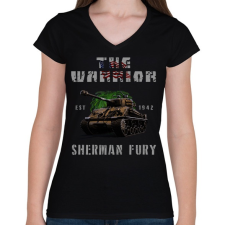 PRINTFASHION FURY - Női V-nyakú póló - Fekete női póló