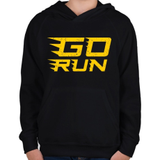 PRINTFASHION Fuss - Gyerek kapucnis pulóver - Fekete