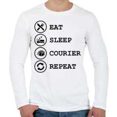 PRINTFASHION Futár élet - Férfi hosszú ujjú póló - Fehér