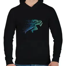 PRINTFASHION futás - Férfi kapucnis pulóver - Fekete férfi pulóver, kardigán