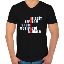 PRINTFASHION Futás szavak - Férfi V-nyakú póló - Fekete férfi póló