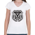 PRINTFASHION Futball klub - Női V-nyakú póló - Fehér