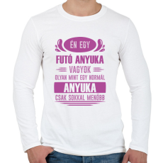 PRINTFASHION Futó anyuka - Férfi hosszú ujjú póló - Fehér