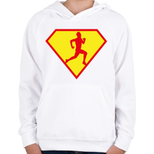 PRINTFASHION Futó hős - Gyerek kapucnis pulóver - Fehér gyerek pulóver, kardigán