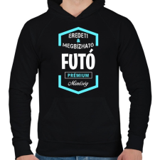 PRINTFASHION Futó prémium minőség - Férfi kapucnis pulóver - Fekete férfi pulóver, kardigán