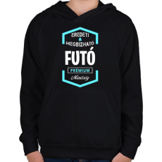 PRINTFASHION Futó prémium minőség - Gyerek kapucnis pulóver - Fekete