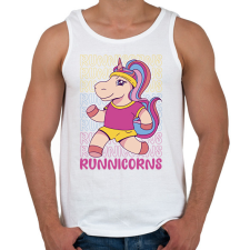 PRINTFASHION Futó unikornis - Férfi atléta - Fehér atléta, trikó