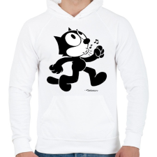 PRINTFASHION Füttyös Félix  - Férfi kapucnis pulóver - Fehér férfi pulóver, kardigán