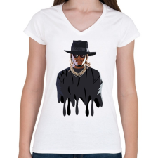 PRINTFASHION Future - Női V-nyakú póló - Fehér női póló