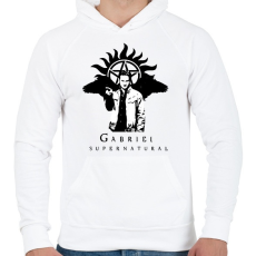 PRINTFASHION Gabriel - Férfi kapucnis pulóver - Fehér