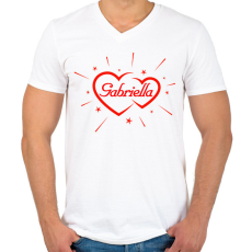 PRINTFASHION Gabriella - Férfi V-nyakú póló - Fehér