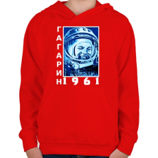 PRINTFASHION Gagarin 1961 Cirill - Gyerek kapucnis pulóver - Piros