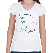 PRINTFASHION Galamb - Női V-nyakú póló - Fehér női póló