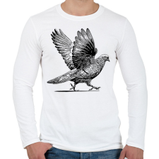 PRINTFASHION Galamb rajz - Férfi hosszú ujjú póló - Fehér férfi póló