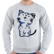 PRINTFASHION galaxis cica - Férfi pulóver - Sport szürke férfi pulóver, kardigán