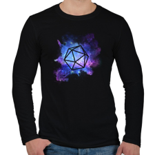 PRINTFASHION Galaxis D20 (Kicsi) - Férfi hosszú ujjú póló - Fekete férfi póló