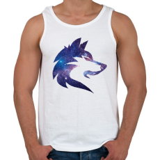 PRINTFASHION Galaxis farkas - Férfi atléta - Fehér