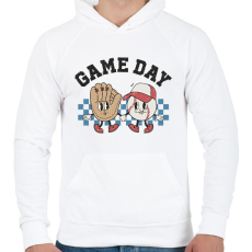 PRINTFASHION Game day - baseball - Férfi kapucnis pulóver - Fehér