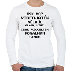 PRINTFASHION Game - Férfi hosszú ujjú póló - Fehér