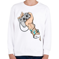 PRINTFASHION Game in hand - Gyerek pulóver - Fehér