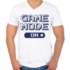 PRINTFASHION Game mode on - Férfi V-nyakú póló - Fehér