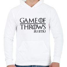 PRINTFASHION Game of throws JJ - Férfi kapucnis pulóver - Fehér