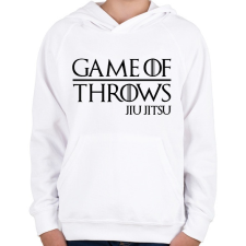PRINTFASHION Game of throws JJ - Gyerek kapucnis pulóver - Fehér gyerek pulóver, kardigán