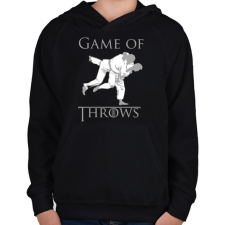 PRINTFASHION Game of Throws Judo Jiu-Jitsu - Gyerek kapucnis pulóver - Fekete gyerek pulóver, kardigán