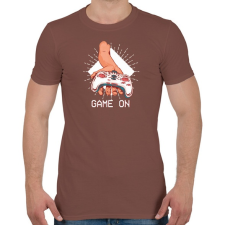 PRINTFASHION Game on - Férfi póló - Mogyoróbarna férfi póló
