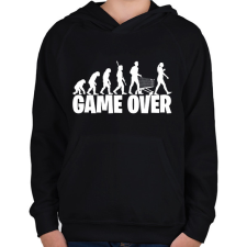 PRINTFASHION Game over evolúció fehér - Gyerek kapucnis pulóver - Fekete gyerek pulóver, kardigán