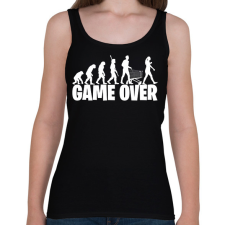 PRINTFASHION Game over evolúció fehér - Női atléta - Fekete női trikó