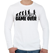 PRINTFASHION Game over evolúció fekete - Férfi hosszú ujjú póló - Fehér férfi póló