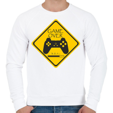 PRINTFASHION Game Over - Férfi pulóver - Fehér férfi pulóver, kardigán