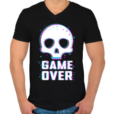 PRINTFASHION Game Over - Férfi V-nyakú póló - Fekete