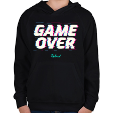 PRINTFASHION GAME OVER - Gyerek kapucnis pulóver - Fekete gyerek pulóver, kardigán