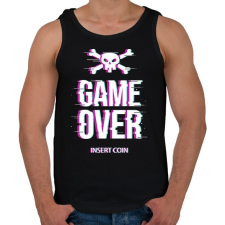 PRINTFASHION Game Over - Insert coin - Férfi atléta - Fekete atléta, trikó