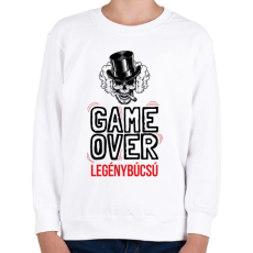PRINTFASHION Game over - legénybúcsú - Gyerek pulóver - Fehér