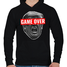 PRINTFASHION Game Over Trump Design - Férfi kapucnis pulóver - Fekete férfi pulóver, kardigán