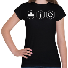 PRINTFASHION Game Refual Repeat - Női póló - Fekete