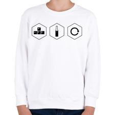 PRINTFASHION Game Refuel Repeat logó - Gyerek pulóver - Fehér gyerek pulóver, kardigán