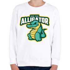 PRINTFASHION Game The Alligator - Gyerek pulóver - Fehér gyerek pulóver, kardigán